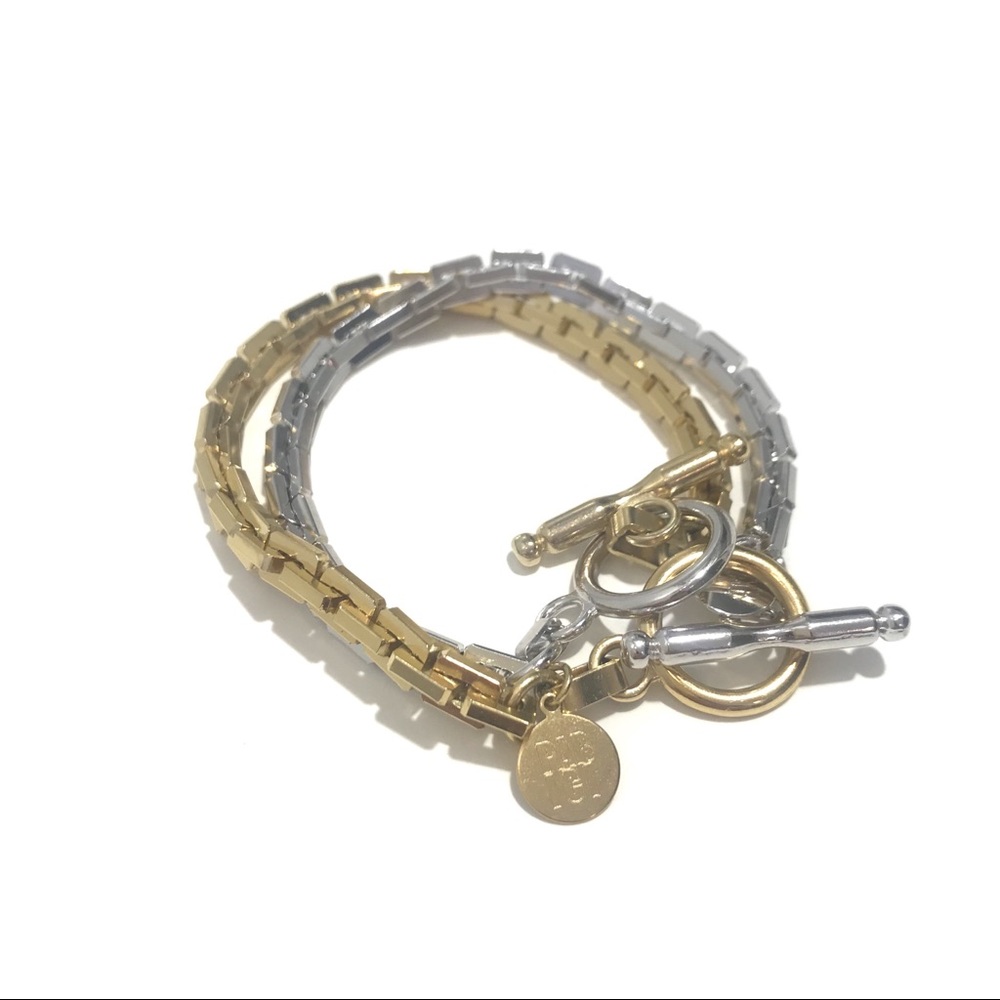 Par Ici Two Tone Toggle Necklace